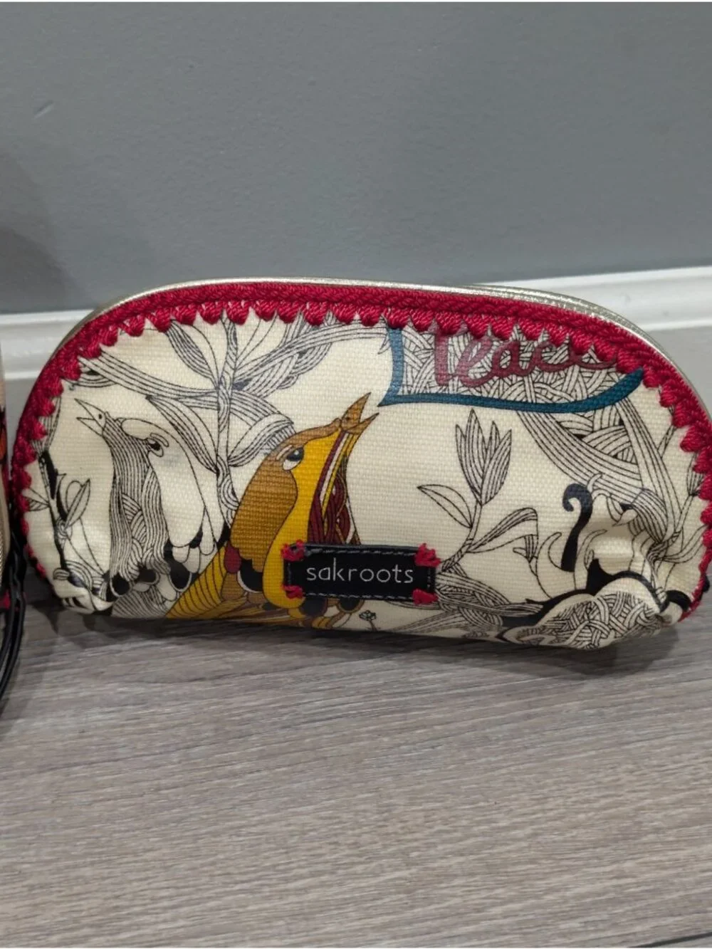 Sakroots Artist Circle Peace Print Birds Hanging Travel Organizer & Makeup Bag